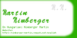 martin nimberger business card